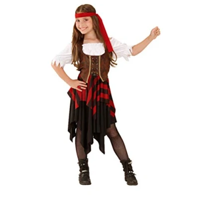 Abbildung von Karneval Klamotten Piraten Kostüm Freibeuter Piratin Mädchen Piratenbraut, Kinderkostüm Seeräuber Pirat