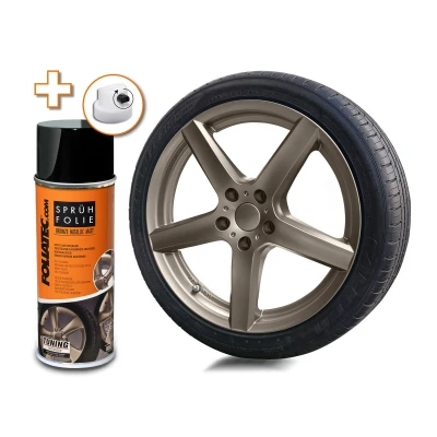 Abbildung von Foliatec Sprühfolie Auto Felgenfolie Sprüh Lack Spraydose Abziehbar, Gute Deckkraft, Bronze Metallic Matt, 400 ml (1er Pack)
