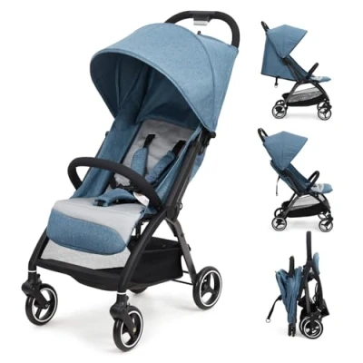 Abbildung von Kinderwagen, Kinderbuggy, Buggy, Zusammenklappen, für Kinder Ab Geburt Bis 22 Kg Mit Liegefunktion, GeträNkehalter, EVA Reifen, Ultraleichter Kinderwagen