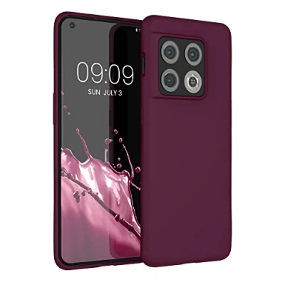 Abbildung von kwmobile Hülle kompatibel mit OnePlus 10 Pro 5G Silikon Handy Case Handyhülle weiche Oberfläche kabelloses Laden Tawny Red