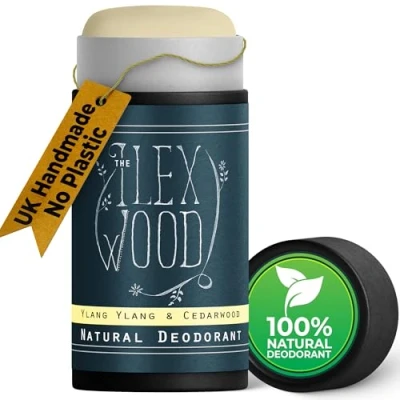 Abbildung von The Ilex Wood Ylang &amp; Zedernholz natürliches Deodorant 70 ml. Vegan, plastikfrei, umweltfreundlich, tierversuchsfrei, handgefertigt und frei von Giftstoffen Aluminium