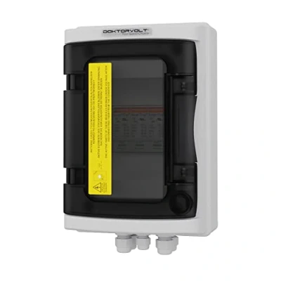 Abbildung von Solar Anschlusskasten DC 1000V T2 1 String 1x Mersen Überspannungsschutz IP65 Photovoltaik PV Blitzschutz Doktorvolt