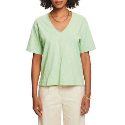 Abbildung von Esprit MIT Vausschn Tshirt basic, Damen, Größe: XS, Light green