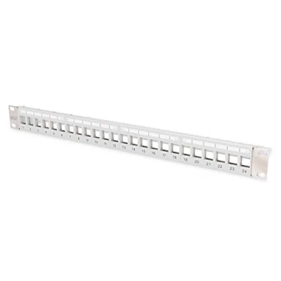 Abbildung von DIGITUS Patchpanel Modular Für Keystone Module 19 Zoll 24 Port Geschirmt Rack Montage 1HE V2 Grau
