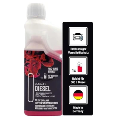 Abbildung von LIFETIME Longlife Diesel Additiv Konzentrat Pro Line Zusatz Reicht für 9 10 Tankfüllungen Reiniger I Systemreiniger DPF Injektor 500ml