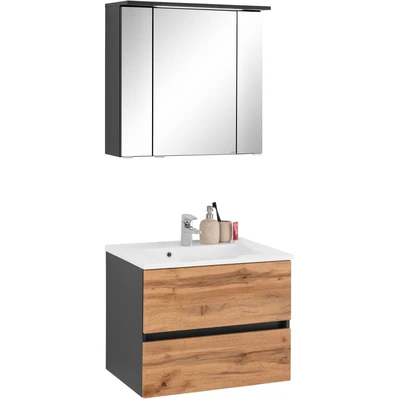 Abbildung von HELD MÖBEL Badmöbel Set &quot;Lucca&quot;, (2 St.), Breite 60 cm, mit LED Spiegelschrank