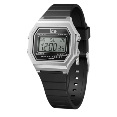 Abbildung von Ice Watch Digit Retro Digitaluhr, Damen, Größe: Small, Black silver s