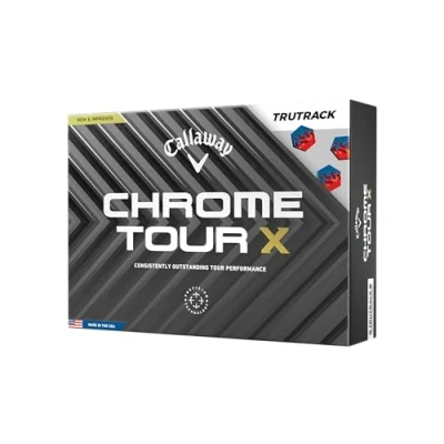 Abbildung von Callaway Chrome Tour X White Golf Balls Red/Blue TruTrack