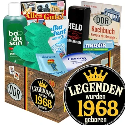 Abbildung von Legenden 1968 Geschenkpaket Pflege DDR Geschenk zum Geburtstag