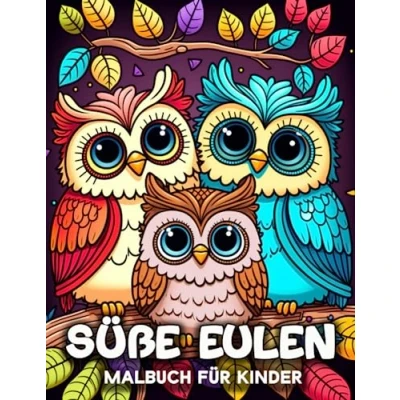 Abbildung von Süße Eulen Malbuch für Kinder: 50 Einzigartige Ausmalbilder Kinder im Alter 4 8 Jahren, Enthusiasten