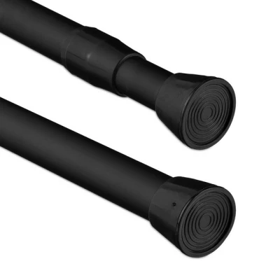 Abbildung von Duschvorhangstange Schwarze Teleskopstange Edelstahl, relaxdays, 66 110 cm
