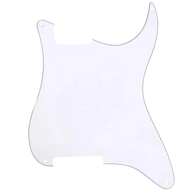 Abbildung von Musiclily 4 Löcher Gitarre Schlagbrett Rohmaterial ST Pickguard für Strat Style E Gitarre,3 lagig Schwarz