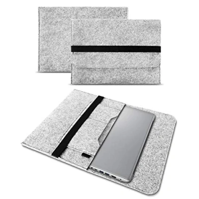 Abbildung von UC Express Laptop Tasche kompatibel mit Lenovo ThinkPad T16 hochwertige Filz Notebook Hülle Case 16 Zoll Cover Schutzhülle, Farbe:Hell Grau