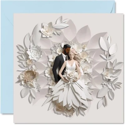 Abbildung von Hochzeitskarten für Paare Bester Tag Glückwunsch, glückliche Verlobungsgeschenke, Glückwunschkarte Well Done, 145 mm, Hochzeits Grußkarten Paare, Verlobte, Verlobte (nicht 3D oder Pop Up)