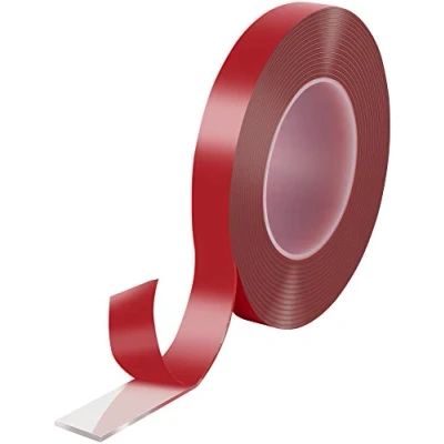 Abbildung von Poppstar Doppelklebeband Acrylklebeband stark, abwaschbar &amp; wiederverwendbar doppelseitiges Klebeband (5 m x 19 mm 2 mm) Acryl transparent