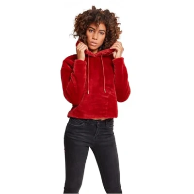 Abbildung von Urban Classics Ladies Short Hoody Kapuzenpullover, Damen, Größe: Medium, Burgundy
