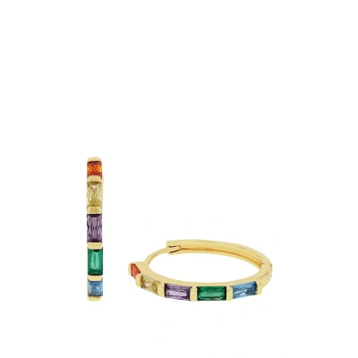 Abbildung von s.Oliver Creolen 925 Sterling Silber Damen Ohrschmuck, mit Zirkonia synth., 2 cm, Gold, Kommt in Schmuck Geschenk Box, 2035503