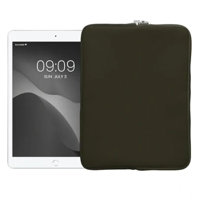 Abbildung von kwmobile Tablet Hülle kompatibel mit 12,4&quot; 12,9&quot; Universal Neopren Tasche Cover Case Schutzhülle Sleeve in Dunkelgrün