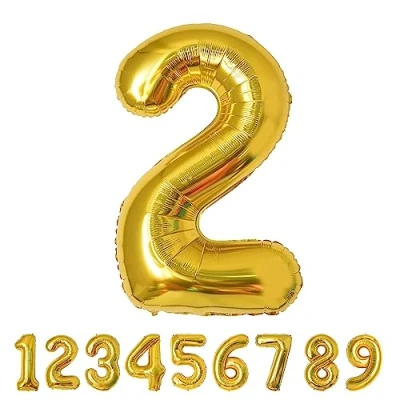 Abbildung von Geburtstag zahlen luftballon 2 jahre Folienballon Kindergeburtstag deko Gold Mädchen Junge jahr 40&quot; 101cm Geburtstags fliegt mit Helium