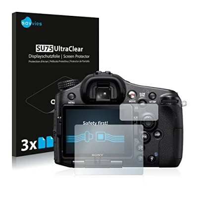 Abbildung von Savvies 6 Stück Schutzfolie für Sony Alpha 77 (SLT 77) Displayschutz Folie Ultra Transparent