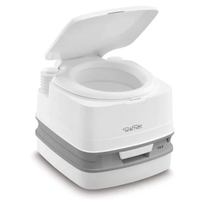 Abbildung von Thetford 92802 Porta Potti 145 Tragbare Toilette Qube, Weiß Grau, 330 x 383 427 mm