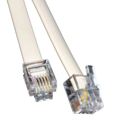 Abbildung von ADSL Breitband Modem Kabel RJ11 Zum Telefon Buchse Router Weiß 5 m [5 Meter/5m]