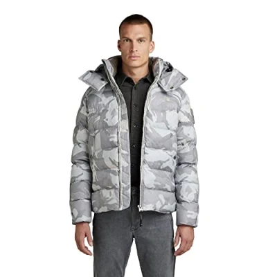 Abbildung von G STAR RAW Herren Whistler Padded Hooded Jacke, Mehrfarben (cool grey woodland camo D20100 C441 D436), XL