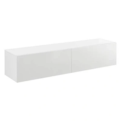 Abbildung von en.casa Hängeschrank »Evaton« TV Lowboard 140cm, 2 Ablagefächer, Weiß, hochglanz