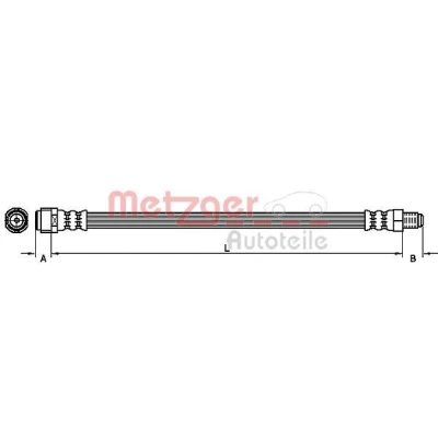 Abbildung von METZGER 4111119 Bremsschläuche 354 MERCEDES BENZ: E Klasse Limousine, T modell, CLS Coupe