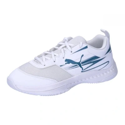 Abbildung von Puma Varion II JR Unisex Handballschuh für Kinder, Größe: 35.5, White/blue horizon Schuhe
