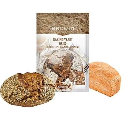 Abbildung von Browin 409220 Trockenhefe, 100 g, perfekt für Kuchen, Brot, Pizza, , Große, ökonomische Verpackungen, ideal Familien Restaurants (für 6,25 kg Mehl)