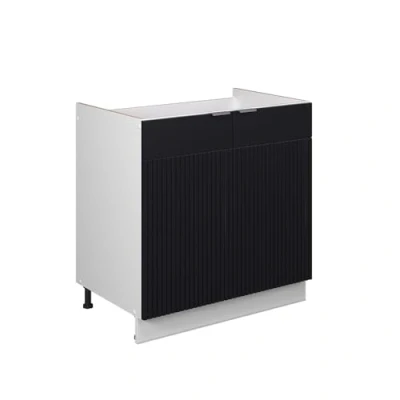 Abbildung von Vicco Spülenunterschrank Fame Line, Schwarz gestreift, 80 cm ohne Arbeitsplatte