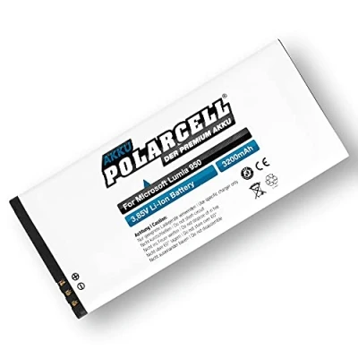 Abbildung von PolarCell Akku für Microsoft Lumia 950 Dual SIM RM 1104 1105 1106 1118 ersetzt Original BV T5E 3200mAh Ersatz Batterie selektierte A+ Qualitätszellen