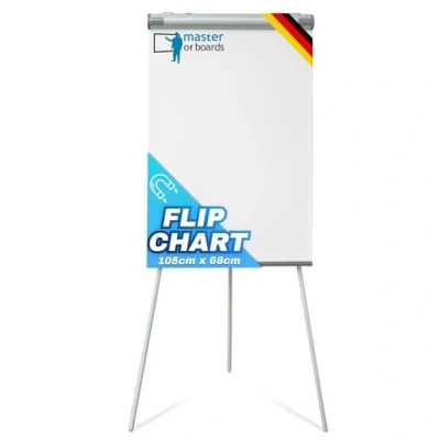 Abbildung von MOB Flip Chart Board mit Dreibein Ständer 68x105cm Höhenverstellbar bis 188cm, Beschreibbar, Trocken abwischbar, magnetisch Whiteboard &amp; ausziehbaren Armen leicht zu tragen Coyote