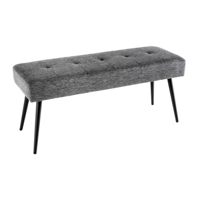 Abbildung von riess ambiente Sitzbank BOUTIQUE 100cm grau / schwarz (Einzelartikel, 1 St), Wohnzimmer · Strukturstoff Metall Esszimmer· Flur Schlafzimmer