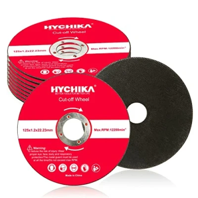 Abbildung von HYCHIKA Trennscheiben für Metall 10 Stück, Winkelschleifer Scheiben 125 x 1.2 22.2mm, Zubehör Metall, Stahl, Edelstahl