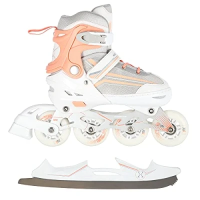 Abbildung von NILS EXTREME Inlineskates 2 IN 1 Inliner Schlittschuhe wechselbare Kufen, Verstellbare Größe