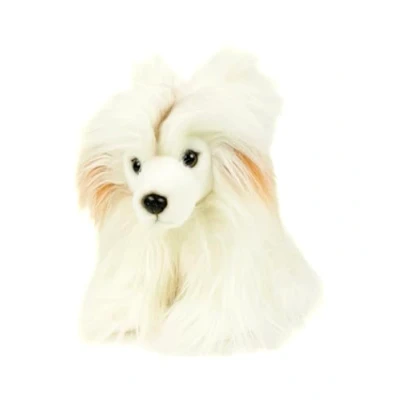 Abbildung von Teddys Rothenburg Kuscheltier Chinesischer Hund sitzend weiß 30 cm Plüschhund Plüschtier
