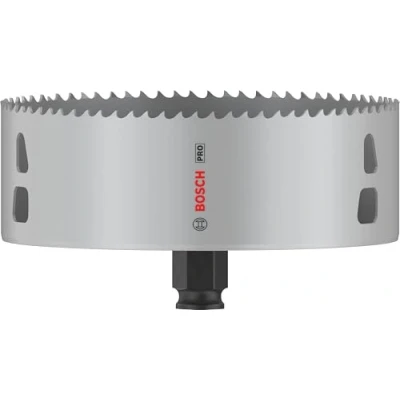 Abbildung von Bosch 1x PRO Multi Material Power Change Plus Lochsäge (für Weichholz, Trockenbauwand, Ø 140 mm, Professional Zubehör Bohrmaschine/Schrauber)