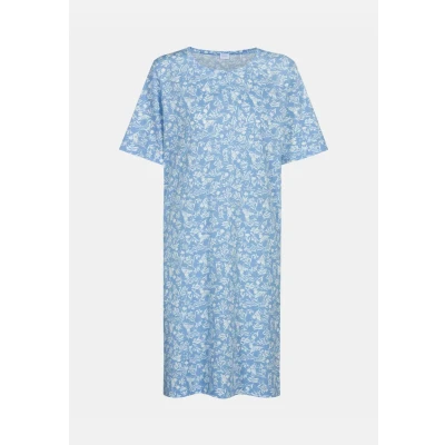 Abbildung von mey Kurzarm Serie Flower Meadow Nachthemd, Damen, Größe: 38, Blue silk