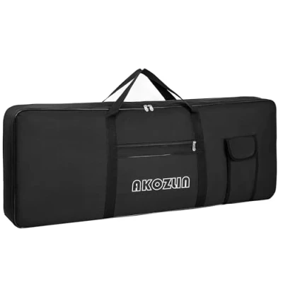 Abbildung von AKOZLIN Tragbare gepolsterte Tastaturhülle mit 76 Tasten, Maße: 116,8 x 13,5 45,7 cm, Gigbag für elektrische Klaviertastatur
