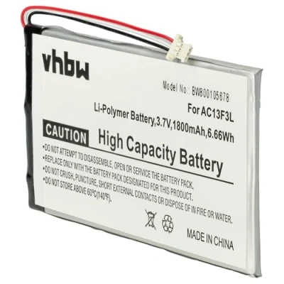Abbildung von vhbw 1x Akku kompatibel mit Acer Iconia Tab B1 710, A71, A71 83174G00nk Tablet Pad (1800 mAh, 3,7 V, Li Polymer) Ersatz für BAT 715(1ICP5/58/94), KT.0010G.002D