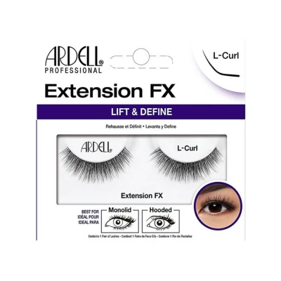 Abbildung von Ardell Falsche Wimpernverlängerung FX B Curl Schwarz Kurze Puppenform Seidig Weich Knotenfrei unsichtbar Perfekt für tiefe Set oder Mandelaugen Veganfreundliche Wimpern