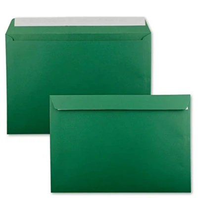Abbildung von 250x große XXL Briefumschläge DIN C4 in Dunkelgrün (Grün) 22,9 x 32,4 cm Haftklebung ohne Fenster Versandtasche für A4 geeignet