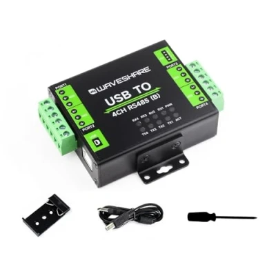 Abbildung von Waveshare Industrial USB to 4Ch RS485 Converter Module (B) with CH344L Chip,Universal Serial Communication,Multiple Protection Circuits,Compatible Mac, Linux, Android, Windows 11/10 / 8.1/8 7