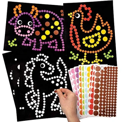 Abbildung von Baker Ross FE474 Bauernhof Punktaufkleber Bastelkunst 8 Stück, Bastelarbeiten für Kinder ohne Durcheinander, zum Dekorieren und Präsentieren, Kunst Bastelprojekte