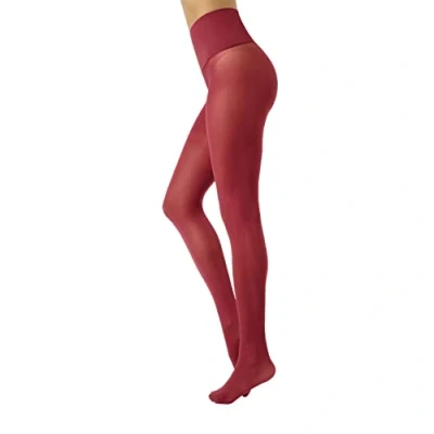 Abbildung von Calzitaly Melange WITH BACK White SEAM Strumpfhose, Damen, Größe: L/XL, Bordeaux