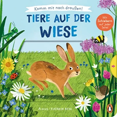 Abbildung von Komm mit nach draußen! Tiere auf der Wiese: Pappbilderbuch vielen Schiebern und Auszugsseiten ab 2 Jahren (Die Reihe, Band 2)