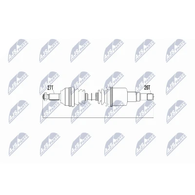 Abbildung von NTY NPW JG 000 Antriebswelle Vorderachse links, 645 Schaltgetriebe JAGUAR: X Type Kombi
