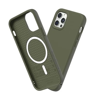Abbildung von RhinoShield Case kompatibel mit [iPhone 12 Pro Max] SolidSuit MagSafe Stoßdämpfende &amp; schlanke Schutzhülle Premium Finish 3.5 Meter Fallschutz Algengrün